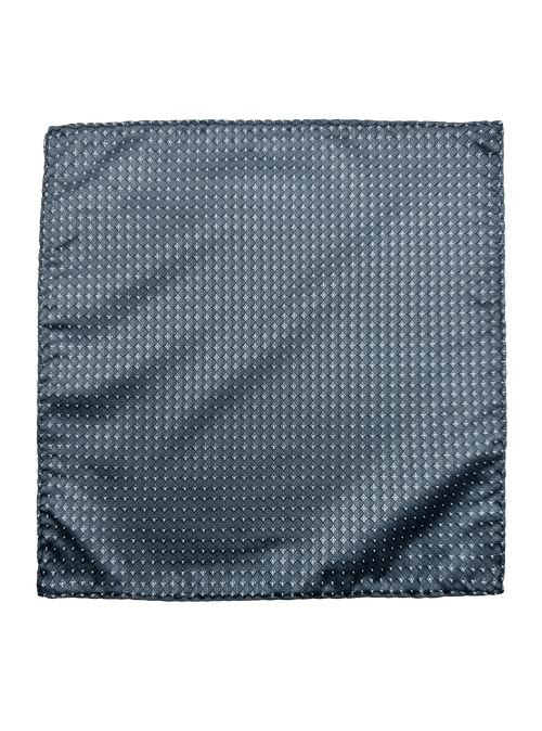 Roosevelt Gunmetal Dot Grid Pocket Square