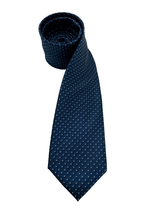 Roosevelt Navy Dot Grid Tie