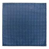 Carnegie Navy White Dot Grid Motif Pocket Square