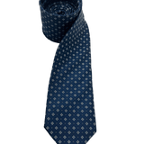 Carnegie Navy White Dot Grid Motif Tie