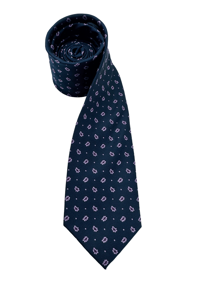 Riverside Navy Purple Floral Motif Tie