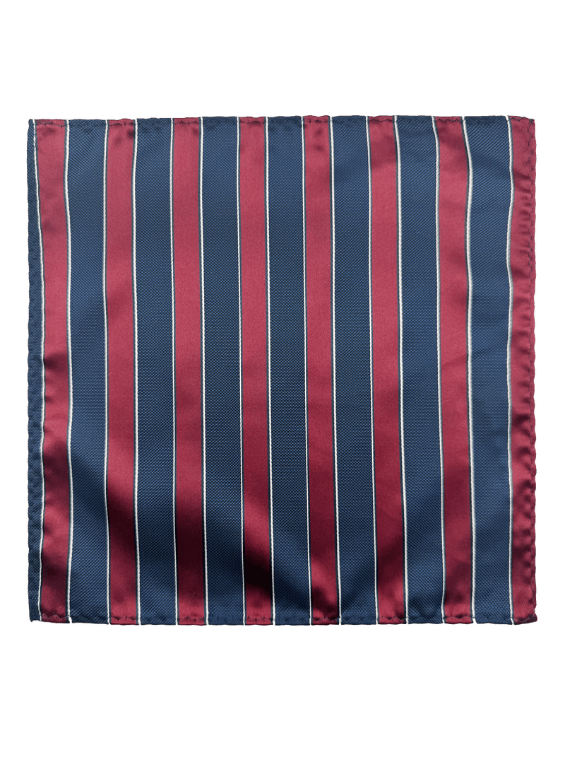 Wooster Burgundy Striped Pocket Square