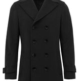 Peabody Black Double Breasted Overcoat
