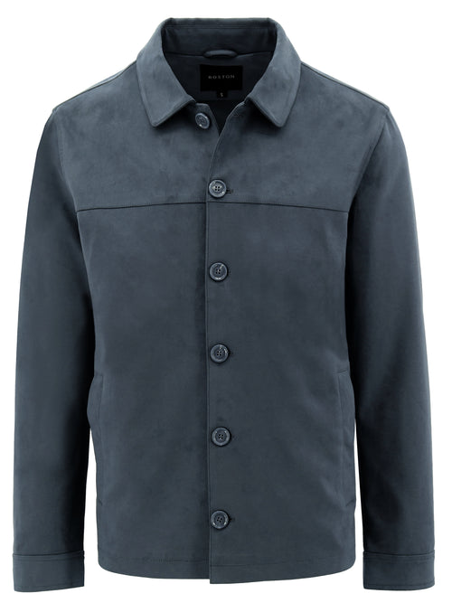 Hobart Navy Microsuede Jacket