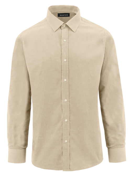 Millis Beige Cotton Twill Shirt