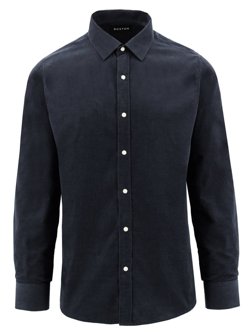 Millis Navy Cotton Twill Shirt
