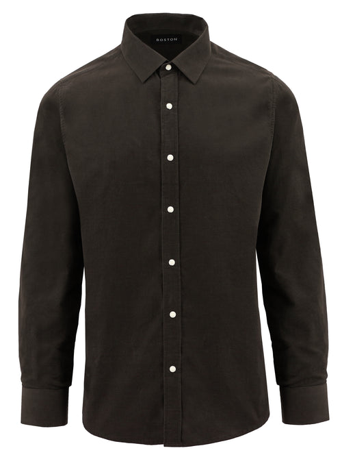 Millis Chocolate Cotton Twill Shirt