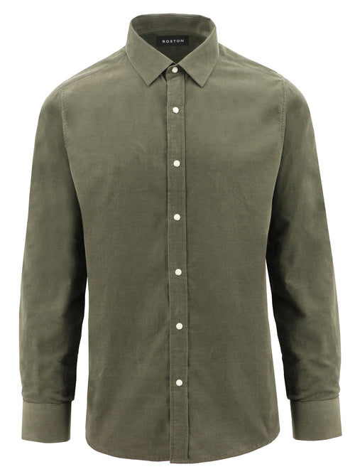 Millis Olive Cotton Twill Shirt
