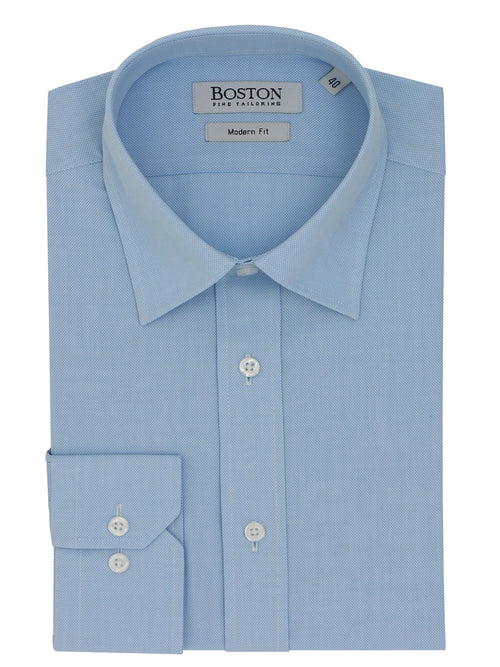 Liberty Business Blue Textured Shirt