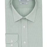 Liberty Business Green Microchecked Cotton Shirt