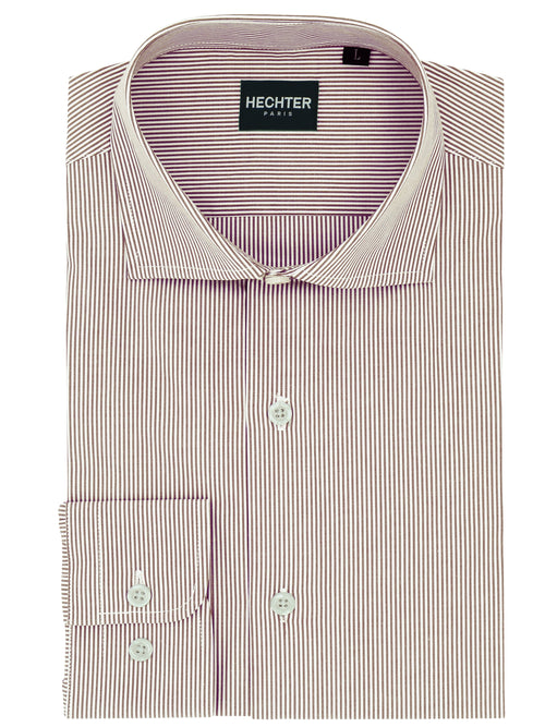 Jacque Business Brown Striped Shirt