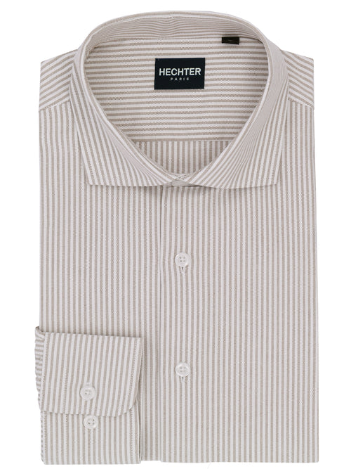 Jacque Business Brown Striped Shirt