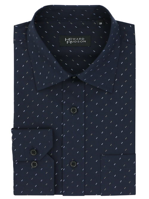 Brooke Navy Dotted Long Sleeve Shirt