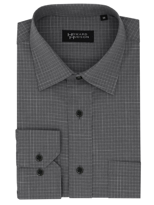 Brooke Charcoal Mini Windowpane Shirt